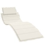 Vidaxl coussin de chaise longue cr�me m�lang� 186x58x4 cm tissu