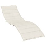 Vidaxl coussin de chaise longue crme mlang 200x50x4 cm tissu