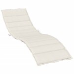 Vidaxl coussin de chaise longue cr�me m�lang� 200x70x4 cm tissu