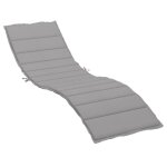 Vidaxl coussin de chaise longue gris 200x70x3 cm tissu oxford