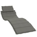 Vidaxl coussin de chaise longue gris fonc� m�lang� 186x58x4 cm tissu