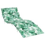 Vidaxl coussin de chaise longue motif de feuilles 180x60x4 cm
