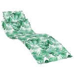 Vidaxl coussin de chaise longue motif de feuilles tissu oxford