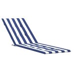 Vidaxl coussin de chaise longue rayures bleues / blanches tissu oxford