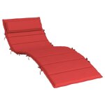 Vidaxl coussin de chaise longue rouge 180x60x4 cm tissu oxford