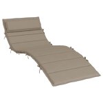 Vidaxl coussin de chaise longue taupe 180x60x4 cm tissu oxford