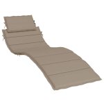 Vidaxl coussin de chaise longue taupe 186x58x4 cm tissu oxford