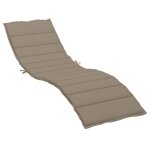 Vidaxl coussin de chaise longue taupe 200x60x3 cm tissu oxford