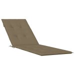 Vidaxl coussin de chaise longue taupe m�lang� (75 + 105) x 50 x 4 cm tissu