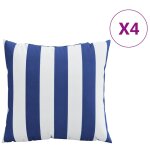 Vidaxl coussins dcoratifs lot de 4 rayures bleues et blanches 60x60cm