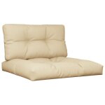 Vidaxl coussins de palette lot de 2 beige tissu