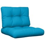 Vidaxl coussins de palette lot de 2 bleu tissu