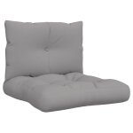 Vidaxl coussins de palette lot de 2 gris tissu