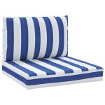 Vidaxl coussins de palette lot de 2 rayures bleues / blanches Vidaxl coussins de palette lot de 2 rayures bleues / blanches