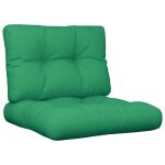 Vidaxl coussins de palette lot de 2 vert tissu
