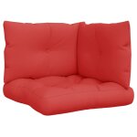 Vidaxl coussins de palette lot de 3 rouge tissu