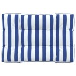 Vidaxl coussin de palette rayures bleues et blanches 120x80x12cm tissu