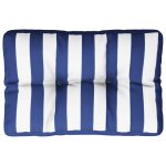 Vidaxl coussin de palette rayures bleues et blanches 50x40x12 cm tissu