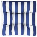 Vidaxl coussin de palette rayures bleues et blanches 60x60x12 cm tissu