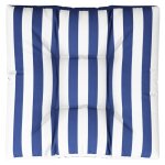 Vidaxl coussin de palette rayures bleues et blanches 70x70x12 cm tissu