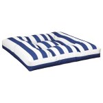 Vidaxl coussin de palette rayures bleues et blanches 80x80x12 cm tissu