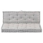 Vidaxl coussins de plancher de palette lot de 2 coton gris Vidaxl coussins de plancher de palette lot de 2 coton gris