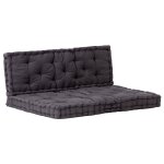 Vidaxl coussins de plancher de palette lot de 2 coton noir