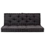 Vidaxl coussins de plancher de palette lot de 2 coton noir