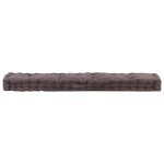 Vidaxl coussin de plancher de palette coton 120x40x7 cm anthracite