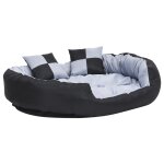 Vidaxl coussin rversible lavable pour chien gris et noir 110x80x23 cm