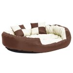 Vidaxl coussin rversible lavable de chien marron et crme 110x80x23cm