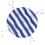 Vidaxl coussin rond rayure bleue / blanche � 60 x11 cm tissu oxford