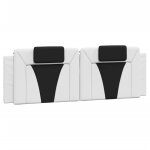 Vidaxl coussin de tte de lit viana blanc et noir 160 cm similicuir