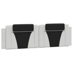 Vidaxl coussin de tte de lit blanc et noir 180 cm similicuir