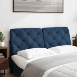 Vidaxl coussin de t�te de lit bleu 120 cm tissu