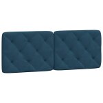 Vidaxl coussin de t�te de lit bleu 120 cm velours