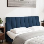 Vidaxl coussin de t�te de lit hanko bleu 140 cm tissu