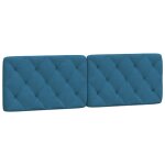 Vidaxl coussin de tte de lit bleu 160 cm velours