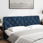 Vidaxl coussin de tte de lit bleu 180 cm tissu