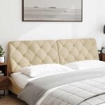 Vidaxl coussin de tte de lit crme 180 cm tissu