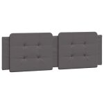 Vidaxl coussin de tte de lit gris 160 cm similicuir