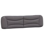 Vidaxl coussin de tte de lit gris 200 cm similicuir