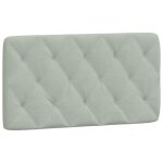 Vidaxl coussin de t�te de lit gris clair 100 cm velours