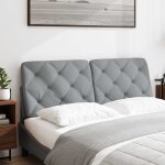 Vidaxl coussin de t�te de lit gris clair 120 cm tissu