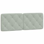 Vidaxl coussin de t�te de lit gris clair 120 cm velours