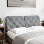 Vidaxl coussin de t�te de lit gris clair 140 cm tissu