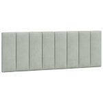 Vidaxl coussin de tte de lit gris clair 140 cm velours