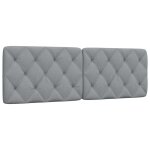 Vidaxl coussin de t�te de lit gris clair 160 cm tissu