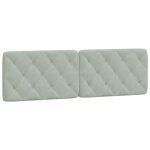 Vidaxl coussin de tte de lit gris clair 160 cm velours