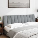Vidaxl coussin de tte de lit hanko gris clair 180 cm tissu